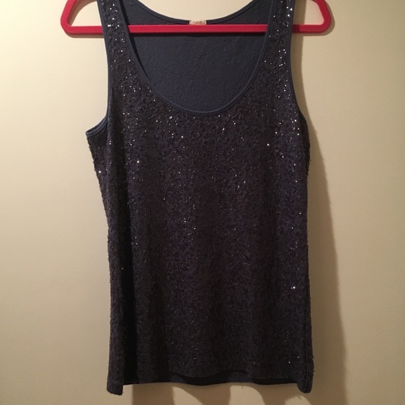 J. Crew sequin cotton tank - Picture 1 of 4